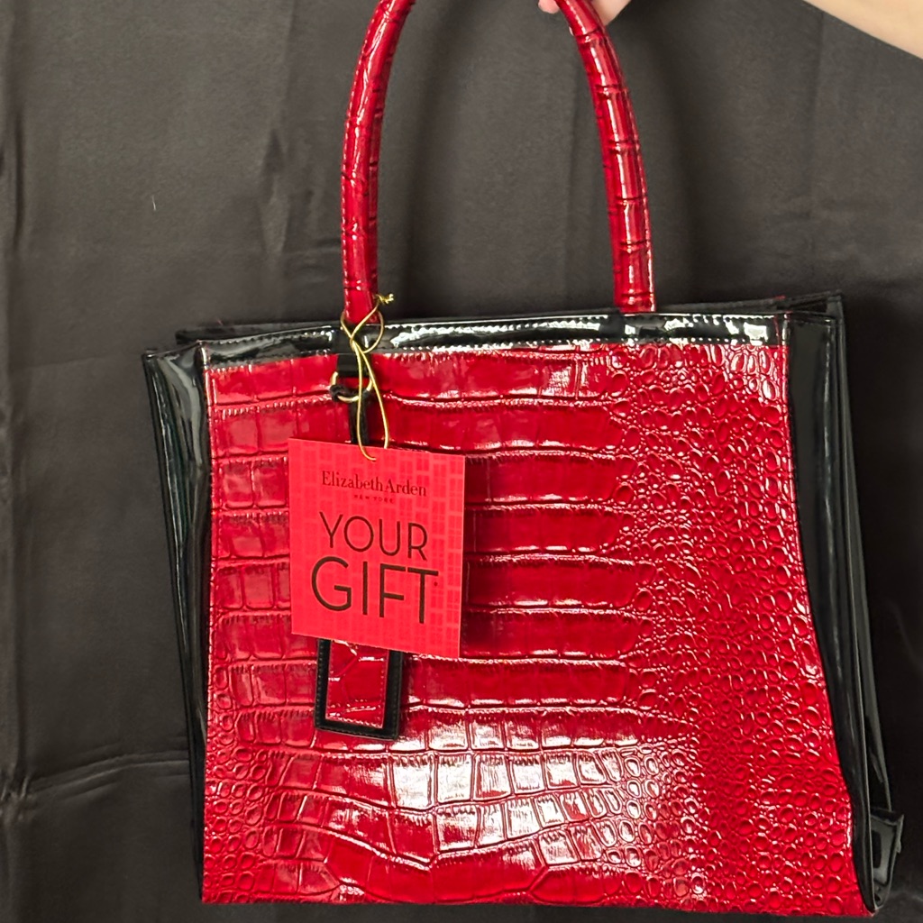 Elizabeth Arden Red CrocEmbossed Tote Elizabeth Arden Red CrocEmbossed Tote